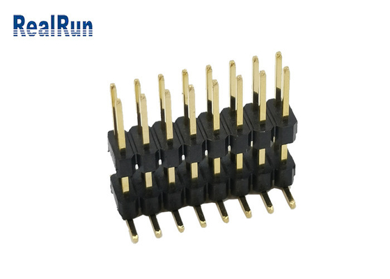 Pin Header Connector de poca intensidad 2.54m m tipo vertical oro SMD 3A de la fila dual de 16 posiciones