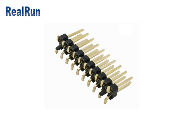 Negro 2,54 cuadrado Pin Male Plug de la fila SMD del conector PA6T 2 del jefe del milímetro