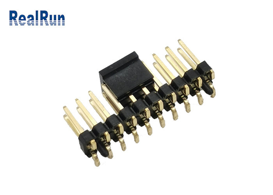 Negro 2,54 cuadrado Pin Male Plug de la fila SMD del conector PA6T 2 del jefe del milímetro
