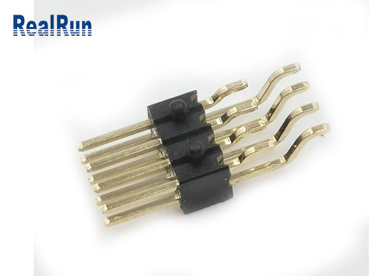 Conector bañado en oro de cobre amarillo de ángulo recto de SMT Pin Header 2x4P con la echada masculina del tablero 1,27 del PWB del poste