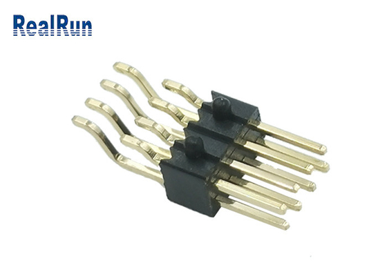 Conector bañado en oro de cobre amarillo de ángulo recto de SMT Pin Header 2x4P con la echada masculina del tablero 1,27 del PWB del poste