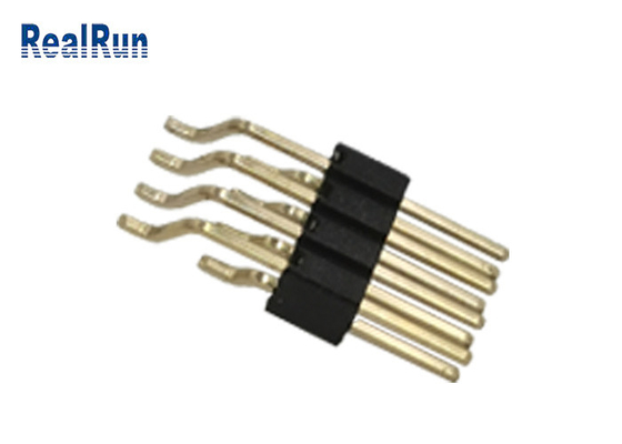 Conector bañado en oro de cobre amarillo de ángulo recto de SMT Pin Header 2x4P con la echada masculina del tablero 1,27 del PWB del poste