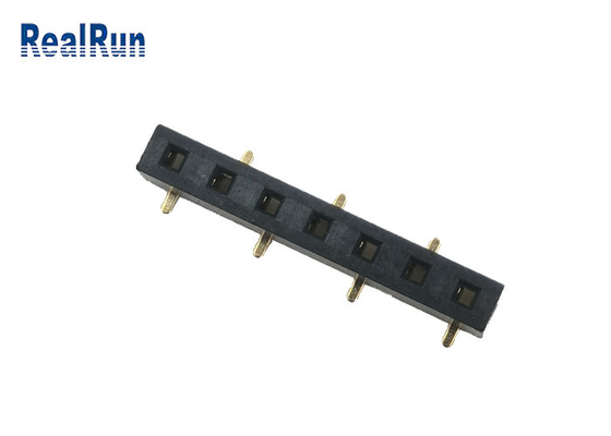 solo conector del jefe de Pin Surface Mounting SMD del chapado en oro 7 del conector del PWB de la fila de 2.54m m