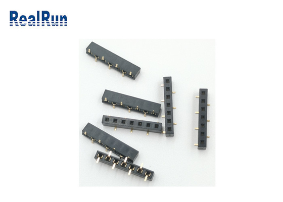solo conector del jefe de Pin Surface Mounting SMD del chapado en oro 7 del conector del PWB de la fila de 2.54m m
