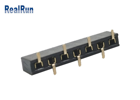 solo conector del jefe de Pin Surface Mounting SMD del chapado en oro 7 del conector del PWB de la fila de 2.54m m