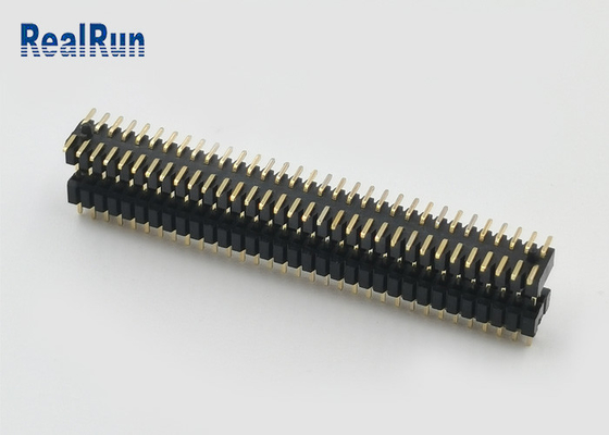 Varón 2X33p del flash 1.0m m Pin Header Connector SMT del oro de PA6T con el plástico del doble capa del poste