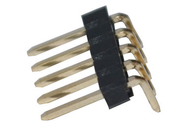 5 jefe de ángulo recto del PWB del solo negro de la fila del conector 2.54m m del jefe del Pin