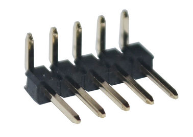 5 jefe de ángulo recto del PWB del solo negro de la fila del conector 2.54m m del jefe del Pin