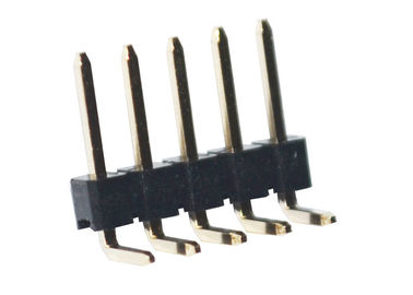 5 jefe de ángulo recto del PWB del solo negro de la fila del conector 2.54m m del jefe del Pin