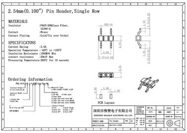 SGS incombustible horizontal 3A DC500V de PA6T Pin Header Connector Double 3P