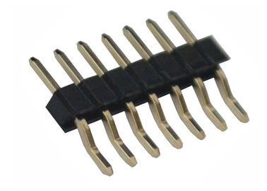 Tipo horizontal del solo de la fila 7 del Pin del jefe del negro 2,54 conector cuadrado de la echada