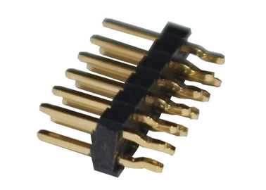 Echada de cobre amarillo 12P ISO9001 de Pin Header Connector 2.54m m de la INMERSIÓN de 500VAC PA6T