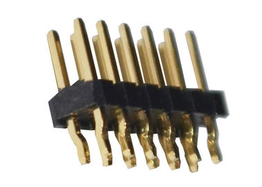 Echada de cobre amarillo 12P ISO9001 de Pin Header Connector 2.54m m de la INMERSIÓN de 500VAC PA6T