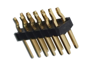 Echada de cobre amarillo 12P ISO9001 de Pin Header Connector 2.54m m de la INMERSIÓN de 500VAC PA6T