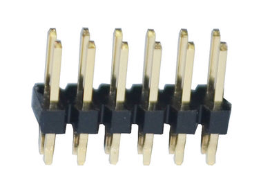 Echada de cobre amarillo 12P ISO9001 de Pin Header Connector 2.54m m de la INMERSIÓN de 500VAC PA6T