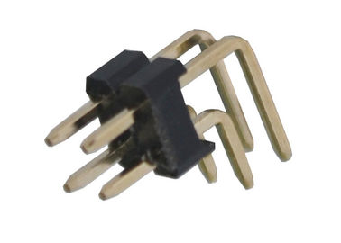 Conector dual de ángulo recto del jefe del Pin de la fila resistencia de aislamiento de 2.54m m x de 2.5m m