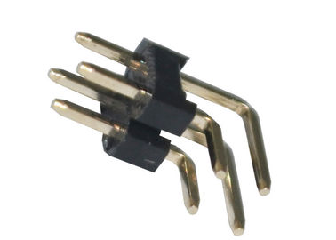 Conector dual de ángulo recto del jefe del Pin de la fila resistencia de aislamiento de 2.54m m x de 2.5m m