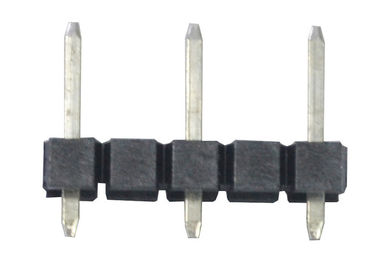 Solo jefe recto del Pin de la fila tipo negro de 180 grados conector de la echada de 3,96 milímetros