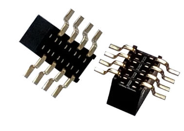 Conector femenino del jefe de 8 Pin solo tipo negro de SMT de la fila de 1.27m m x de 3.4m m