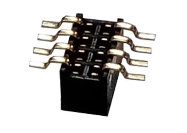 Conector femenino del jefe de 8 Pin solo tipo negro de SMT de la fila de 1.27m m x de 3.4m m