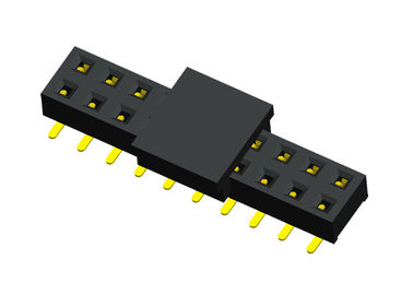 20 echada femenina negra de la fila 2.0m m del doble del conector del jefe del Pin con el CASQUILLO