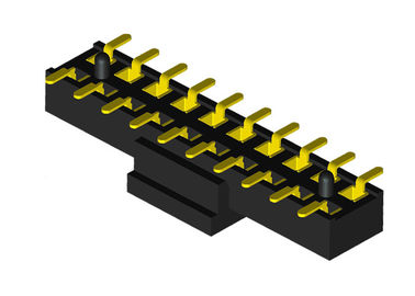 20 echada femenina negra de la fila 2.0m m del doble del conector del jefe del Pin con el CASQUILLO