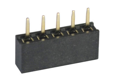 tipo recto negro del Pin del jefe de la echada de 2m m fila femenina 5 del conector de la sola
