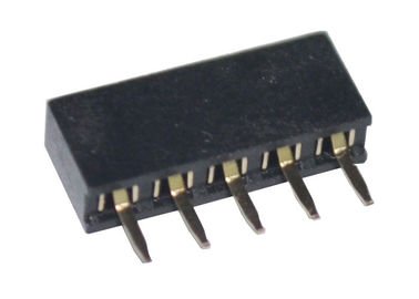 tipo recto negro del Pin del jefe de la echada de 2m m fila femenina 5 del conector de la sola
