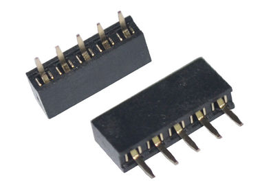 tipo recto negro del Pin del jefe de la echada de 2m m fila femenina 5 del conector de la sola