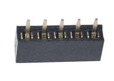 tipo recto negro del Pin del jefe de la echada de 2m m fila femenina 5 del conector de la sola