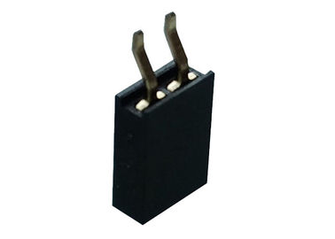 Tipo femenino conector horizontal de SMT del jefe de la sola fila negra de la echada de 2,0 milímetros