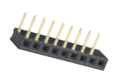 Negro 2.0m m de la fila del conector femenino del jefe de SMT de 90 grados solo a través del agujero