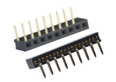 Negro 2.0m m de la fila del conector femenino del jefe de SMT de 90 grados solo a través del agujero