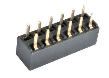 Conector femenino 2.54m m del jefe de la fila doble 180 flash del oro del grado PA9T
