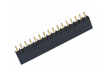16 tipo recto negro de la hembra del Pin del Pin del jefe 2.54m m fila redonda de la echada de la sola