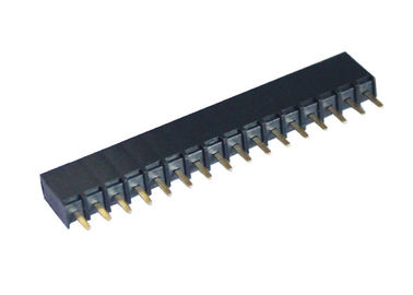 16 tipo recto negro de la hembra del Pin del Pin del jefe 2.54m m fila redonda de la echada de la sola