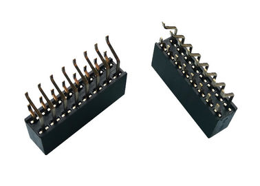 Tipo femenino 16 Pin del conector 2.54m m SMT del jefe de la fila doble con horizontal