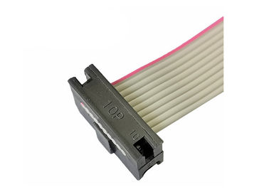 color plano protegido IDC del gris de la longitud variable del Pin del cable de cinta de 2.0m m 10