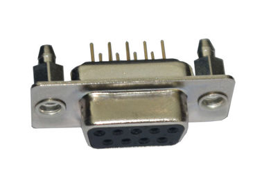 9 material doble del negro PBT de la fila de los conectores pin de la placa de circuito del SUBMARINO del DB D del Pin