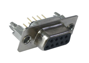 9 material doble del negro PBT de la fila de los conectores pin de la placa de circuito del SUBMARINO del DB D del Pin