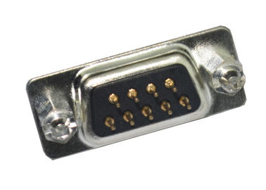 9 material doble del negro PBT de la fila de los conectores pin de la placa de circuito del SUBMARINO del DB D del Pin