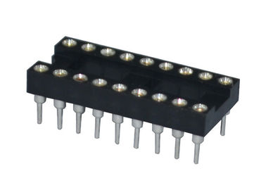 Conector redondo del jefe del Pin recto del zócalo 18P del agujero 2.54m m IC 180 grados