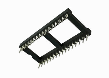 Conector de borde de cobre amarillo de tarjeta de la echada 7,62 de la fila 2.54m m del Pin 180°Two del Ic 16 del zócalo