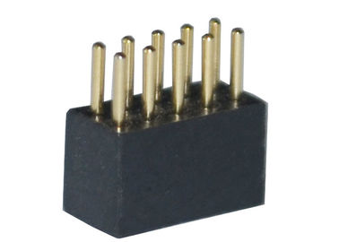 Fila dual redonda negra recta del conector 1.27m m del jefe del Pin de la hembra 180 grados