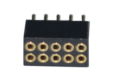 Fila dual redonda negra recta del conector 1.27m m del jefe del Pin de la hembra 180 grados