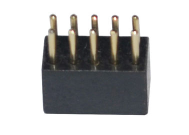 Fila dual redonda negra recta del conector 1.27m m del jefe del Pin de la hembra 180 grados