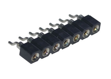 Tipo sola echada de SMT de la fila 2.54m m de la hembra del Pin del conector redondo del jefe horizontal