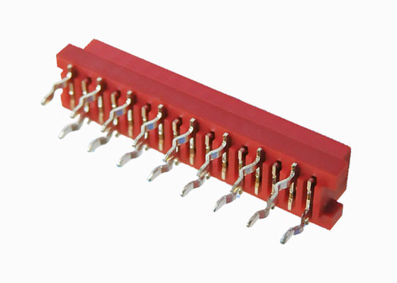 Echada femenina del jefe 2.54m m del Pin del aislamiento de PBT del conector rojo 16 de la dislocación