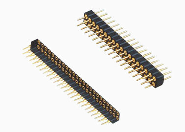 El conector negro recto del jefe del Pin de la hembra 2,54 milímetros se dobla fila 180 grados