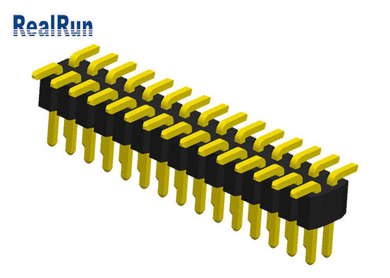 Fila dual 2x10P SMD Pin Header Connector de PA6T 1.0m m